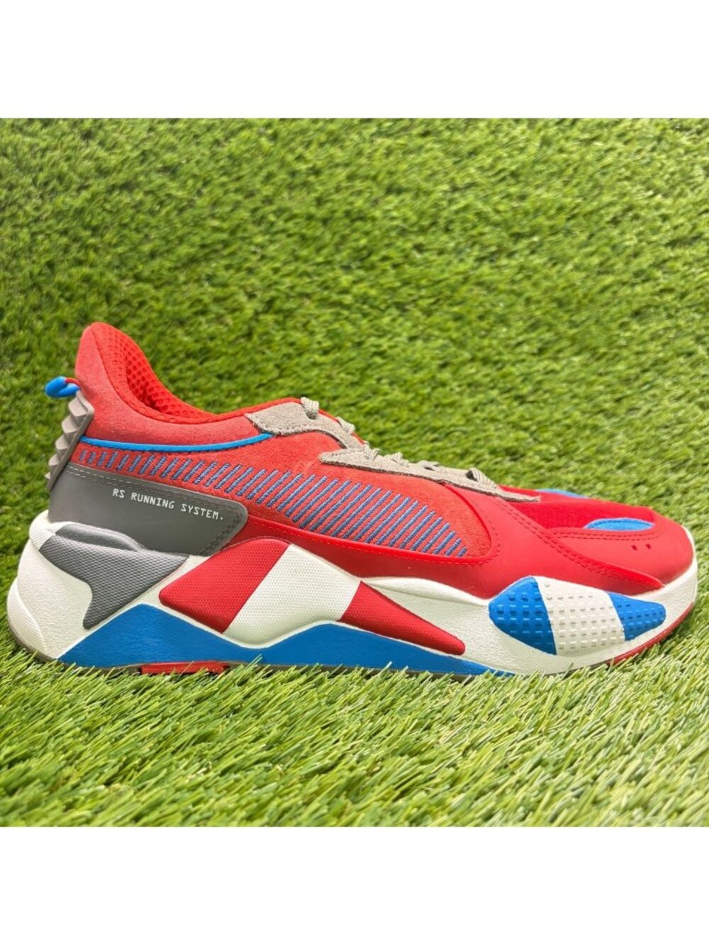 Puma RS-X Retro Mens Size 8.5 Red Blue Athletic Running Walking Shoes Sneakers